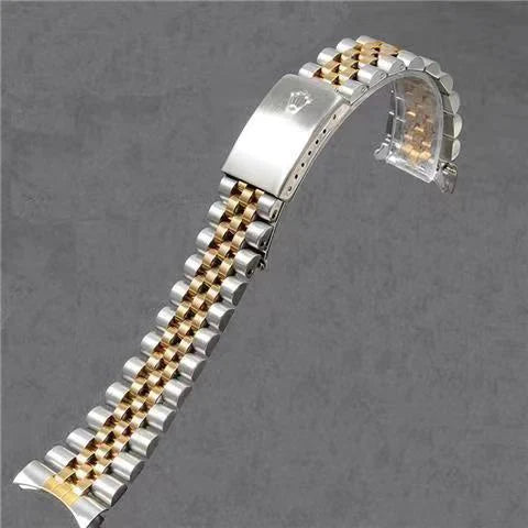 13mm 17mm 20mm Silver Two Tone Stainless Steel Watchband Old Style Jubilee for Date-just Watcher
