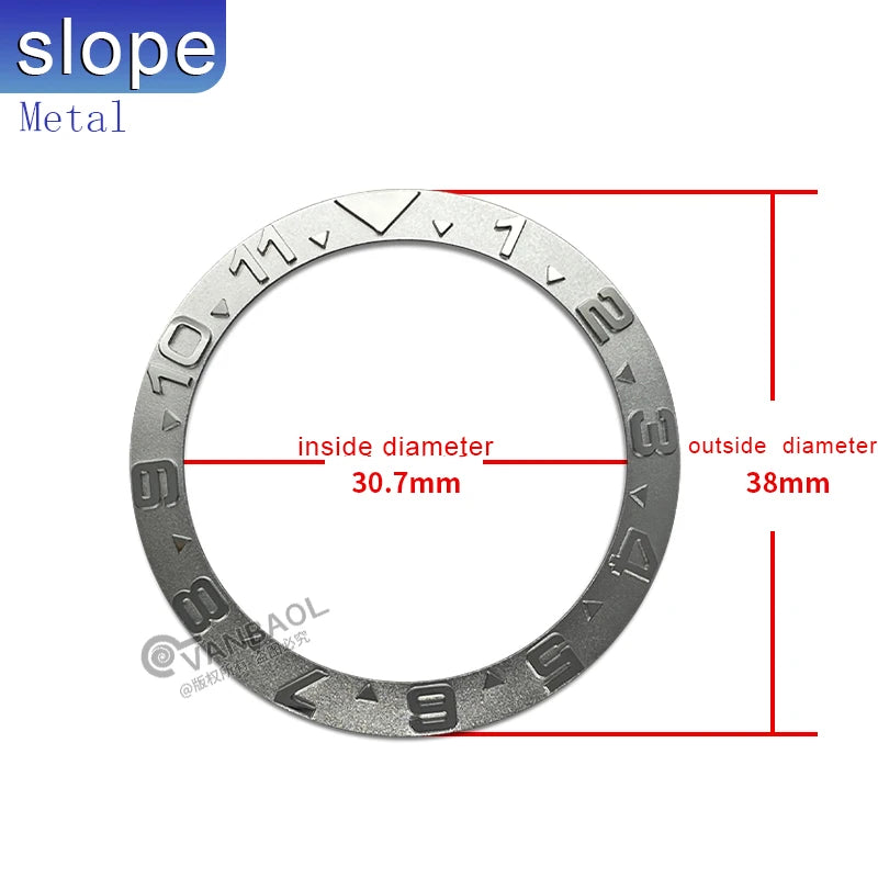 JGIA Convex Character Design metal Bezel Insert for SKX007 SKX009 SKX011 SRPD Watch Case Modification Parts