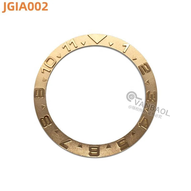 JGIA Convex Character Design metal Bezel Insert for SKX007 SKX009 SKX011 SRPD Watch Case Modification Parts