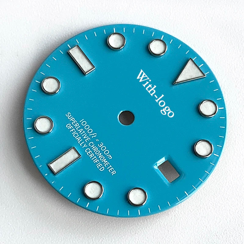 Blue Luminous Dial and Bezel Sets for SUB 3135 Watch  Movement Wristwatch Watch Tools & Parts