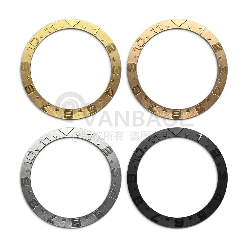 JGIA Convex Character Design metal Bezel Insert for SKX007 SKX009 SKX011 SRPD Watch Case Modification Parts