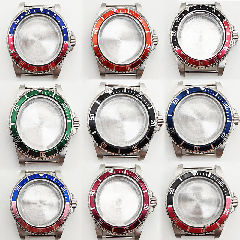 40MM mechanical water ghost case 316L stainless steel case accessories full set for 2813/8215 movement