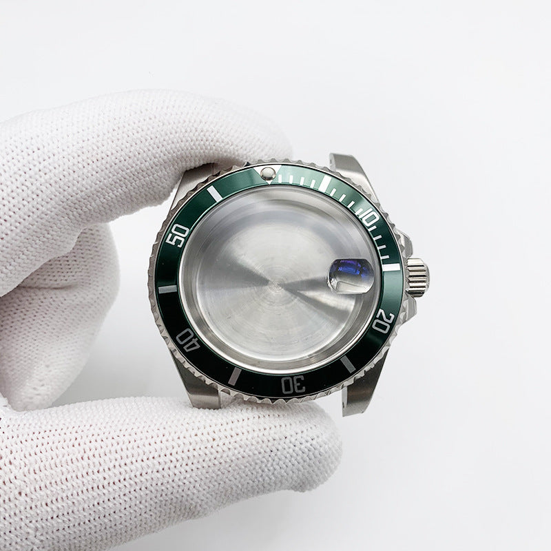 SUB watch case substitute black and green water ghost stainless steel case mechanical watch assembly accessories 2813/8215 movement