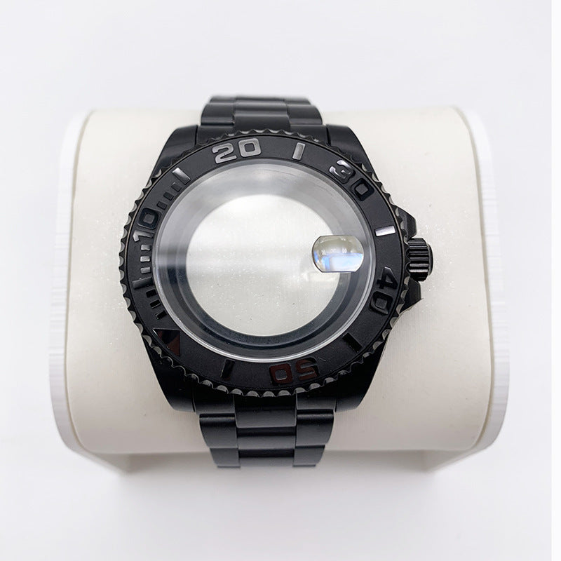Black water ghost case full set + stainless steel strap watch accessories, suitable for 2813/8215/NH35 movement