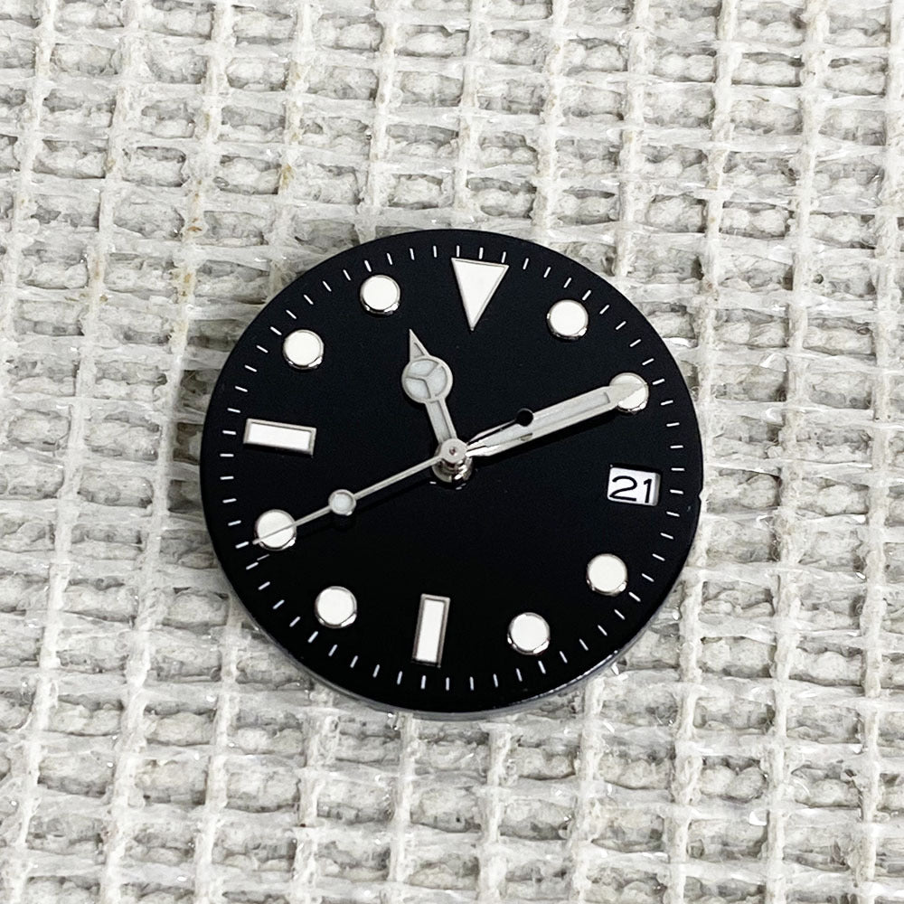 28.5MM unmarked dial literal blue-green luminous suitable for NH36/NH35 movement watch modification accessories