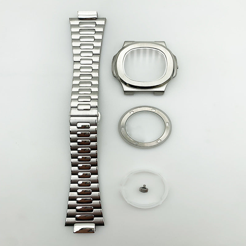 NH35 Case Full Patek Nautilus Case Strap Accessories Fit 2813/3804/8215 Mechanical Movement