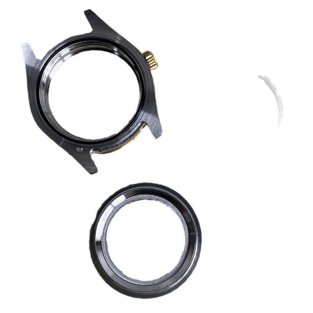 40MM Watch Modification Accessories Room Gold Case Strap Sapphire Glass Fine Adjustment Strap NH35/NH36 Movement