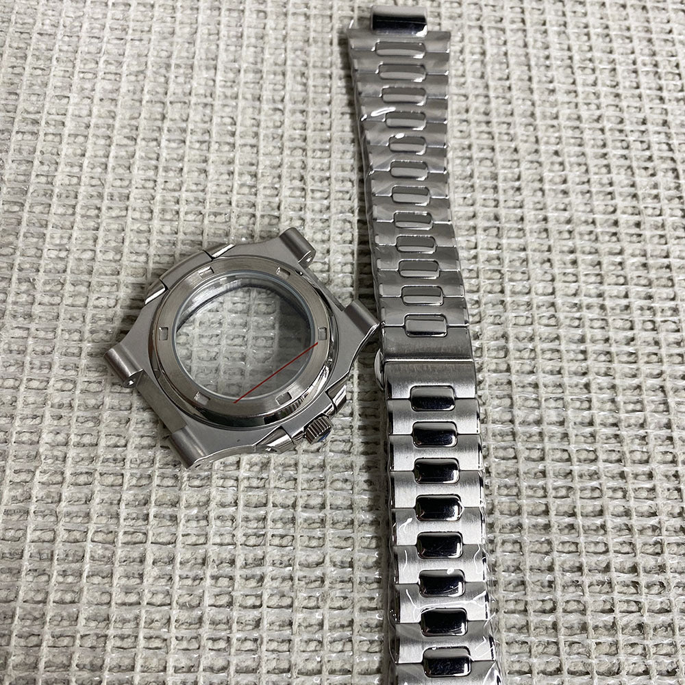 Nautilus Stainless Steel Case Electroplated Case Butterfly Buckle/Original Buckle Strap, suitable for NH35/NH36 movement