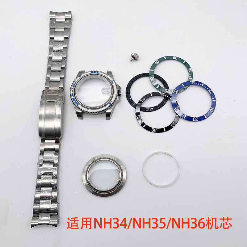 40MM Mechanical Case Stainless Steel Case Strap for NH35/2813 Movement Sapphire Glass Mirror Accessories