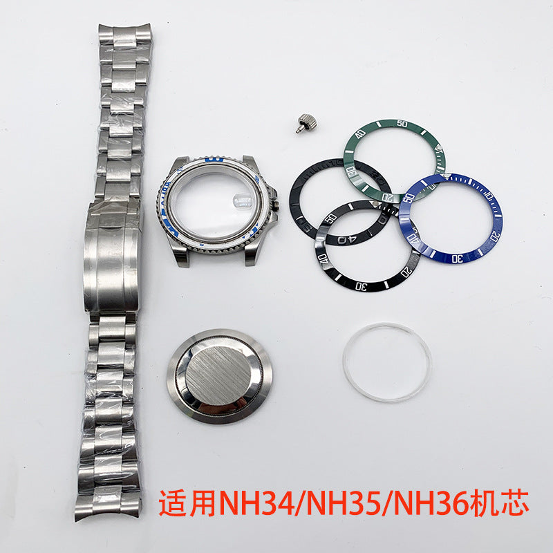40MM Mechanical Case Stainless Steel Case Strap for NH35/2813 Movement Sapphire Glass Mirror Accessories