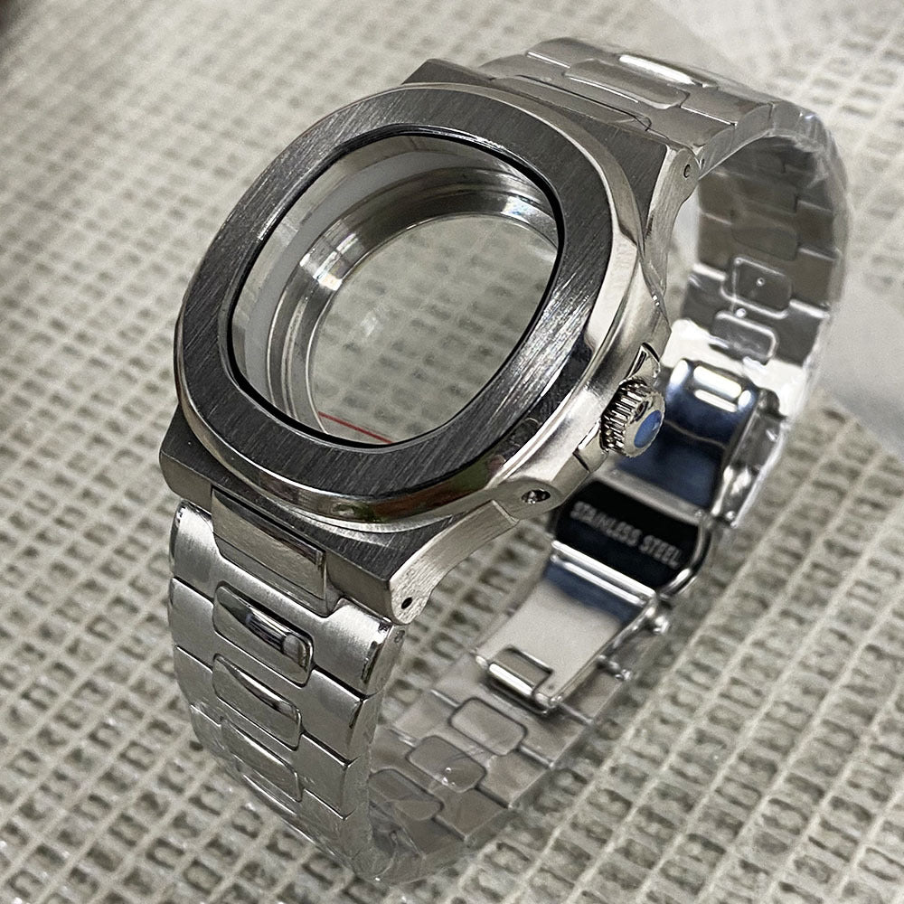 Nautilus Stainless Steel Case Electroplated Case Butterfly Buckle/Original Buckle Strap, suitable for NH35/NH36 movement