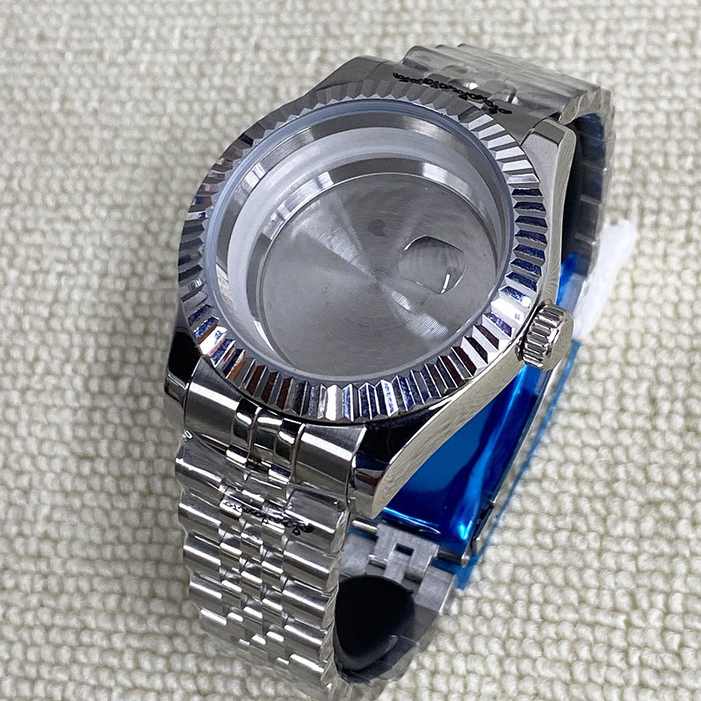 NH35 case dog tooth ring log 40mm transparent bottom sheet full set of Sapphire glass fitting NH36 movement