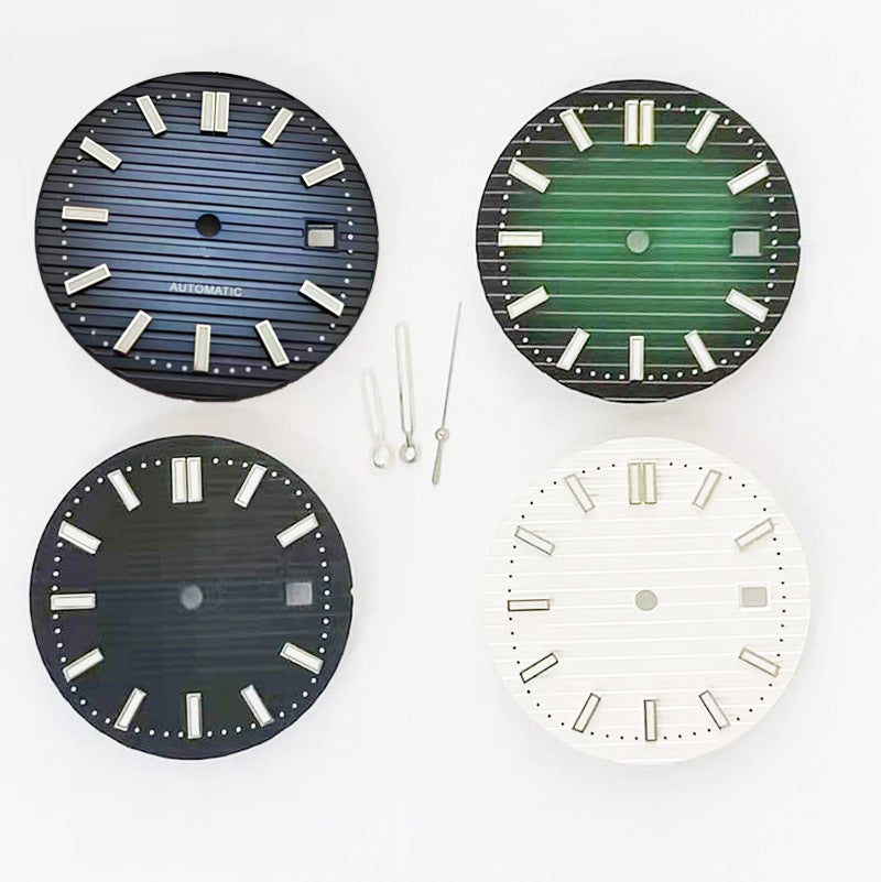 Alternatives Nautilus 316 Edelstahlgehäuse mit leuchtendem Zifferblatt und Zeigerkombinationssatz für das Uhrwerk 2813/8215