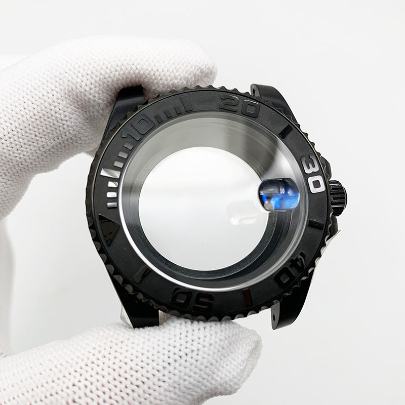 Black water ghost case, sapphire glass 40MM stainless steel case, suitable for 8215/821A/NH35 movement