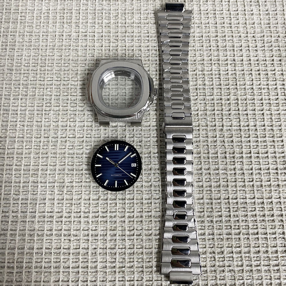Alternative Patek Nautilus Square Sports Machinery Stainless Steel Case Strap Dial Accessories Set Suitable for NH35 Machine