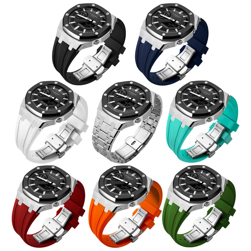 Premium Stainless Steel Case + Silicone Strap AP Mod Kit for Casioak GA2100/2110