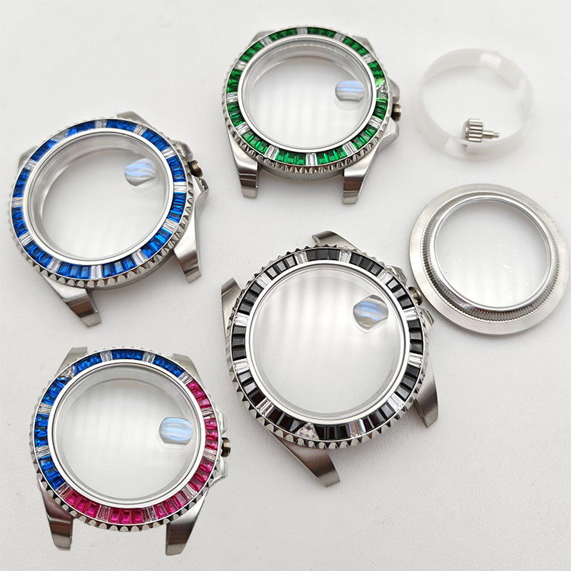 New Water Ghost Diving Case 316L Stainless Steel Diamond Case Sapphire Glass Fits 2813/8215 Movement
