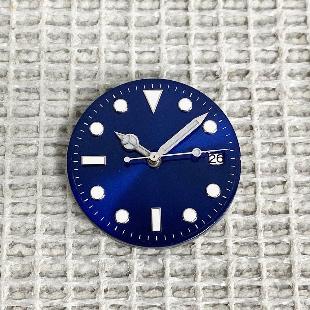 28.5MM unmarked dial literal blue-green luminous suitable for NH36/NH35 movement watch modification accessories