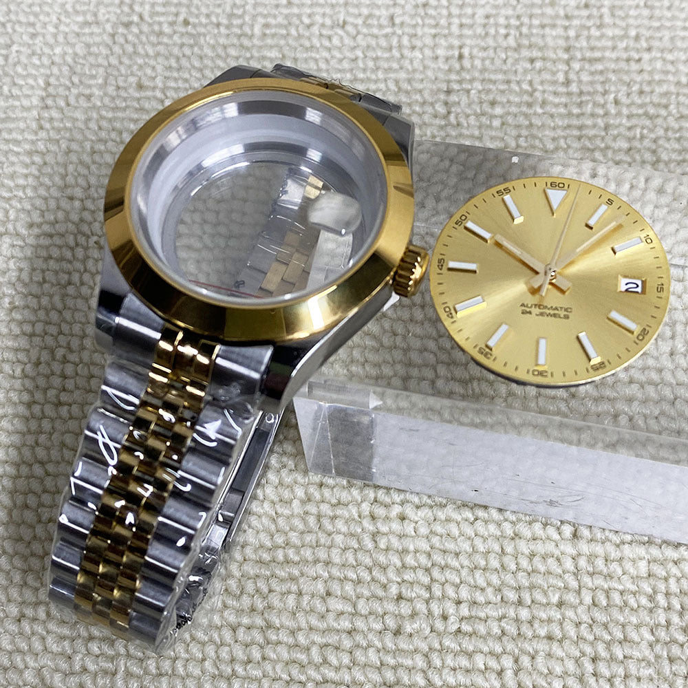40MM Watch Modification Case Kit Oyster Perpetual Stainless Steel Bevel Case Fits NH35/NH36 Movement