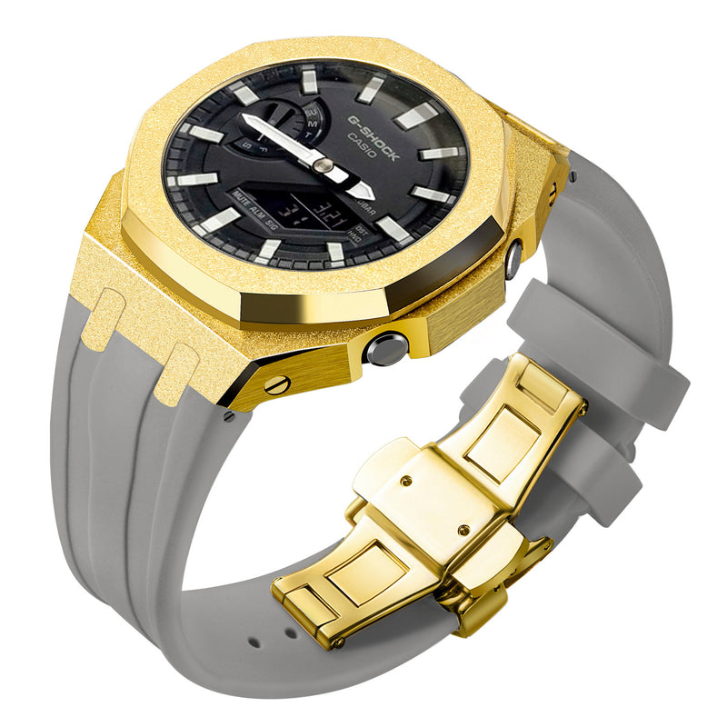 Gen4 Mod Kit for Casioak GA2100 GMAS2100 GAB2100 Modification Kit Bezel Emery Frosted Case Rubber Band for GA-2110 Metal Bezel