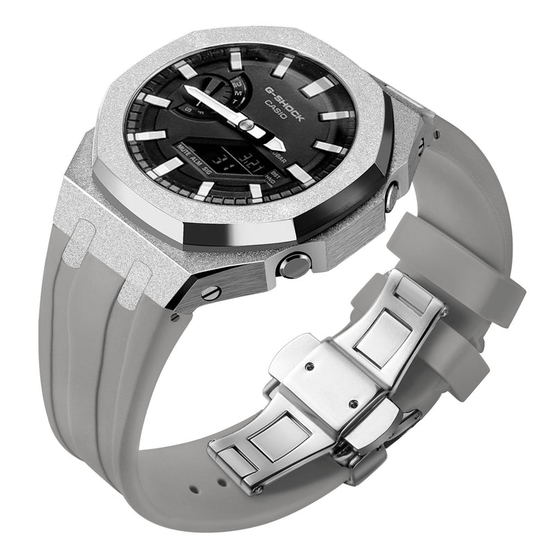 Gen4 Mod Kit for Casioak GA2100 GMAS2100 GAB2100 Modification Kit Bezel Emery Frosted Case Rubber Band for GA-2110 Metal Bezel