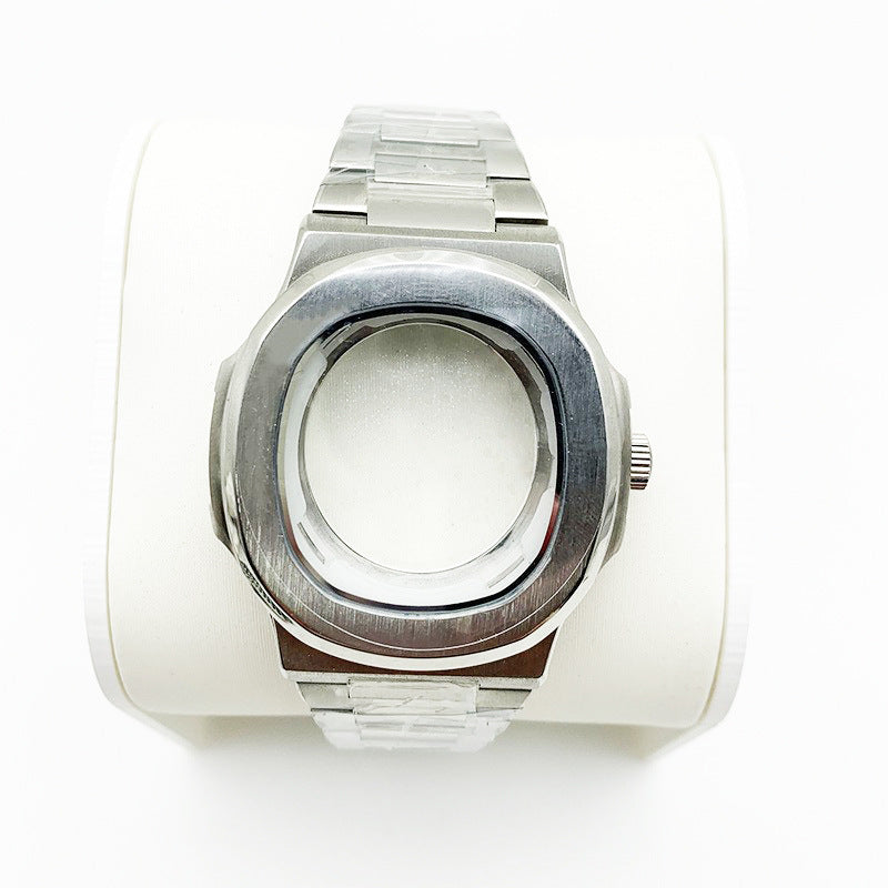 Alternative Patek Nautilus Square Sports Machinery Stainless Steel Case Strap Accessories Set Adapts to NH35 Movement