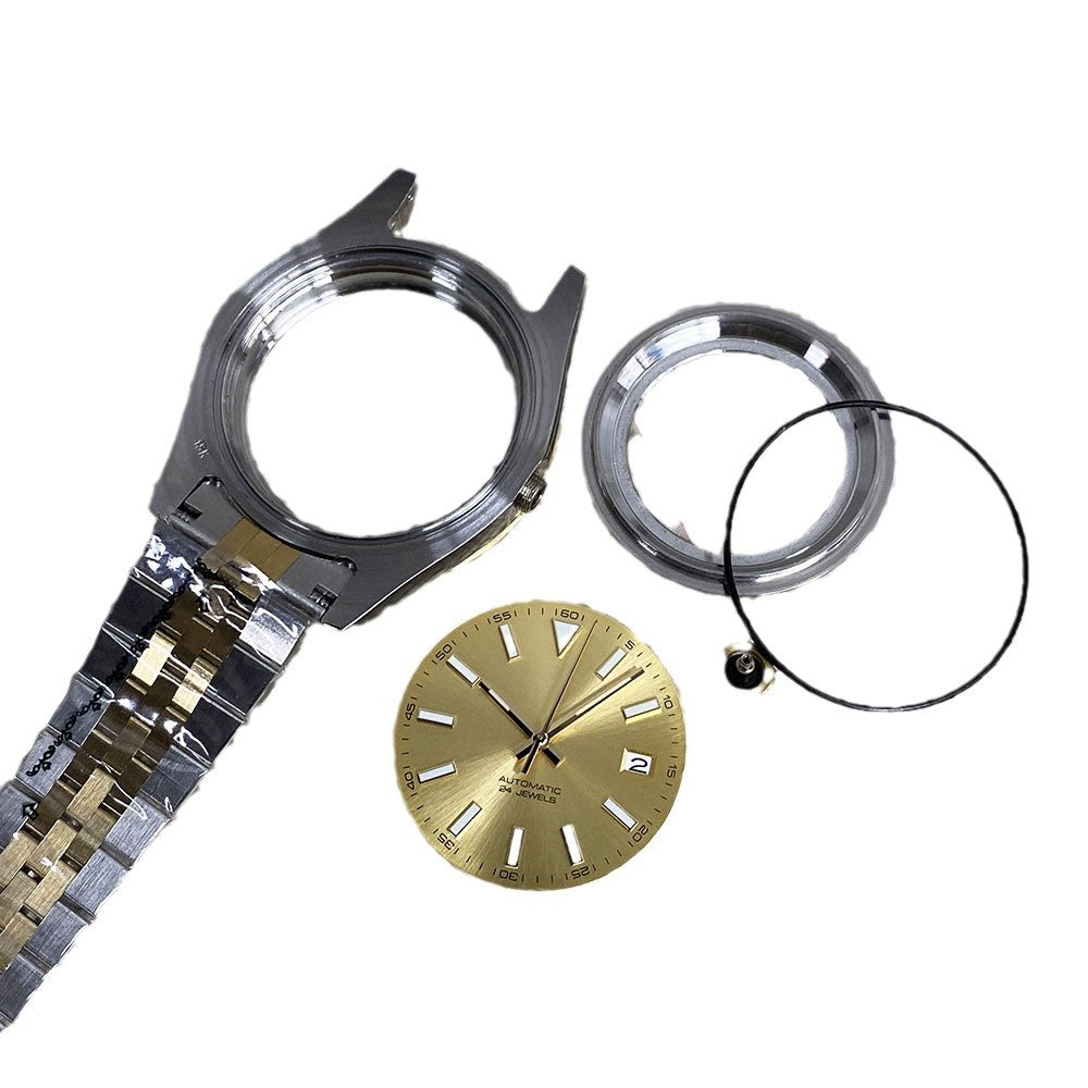 40MM Watch Modification Case Kit Oyster Perpetual Stainless Steel Bevel Case Fits NH35/NH36 Movement