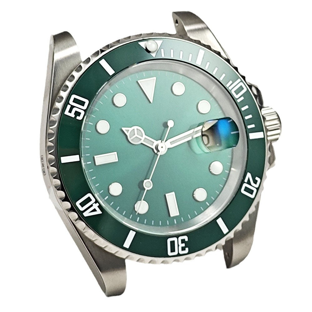 Daili Home Green Water Ghost Case Mechanisches Uhrwerk Komplettes Zubehörset Taucheruhr aus Edelstahl 2813/NH35/8215 Uhrwerk 