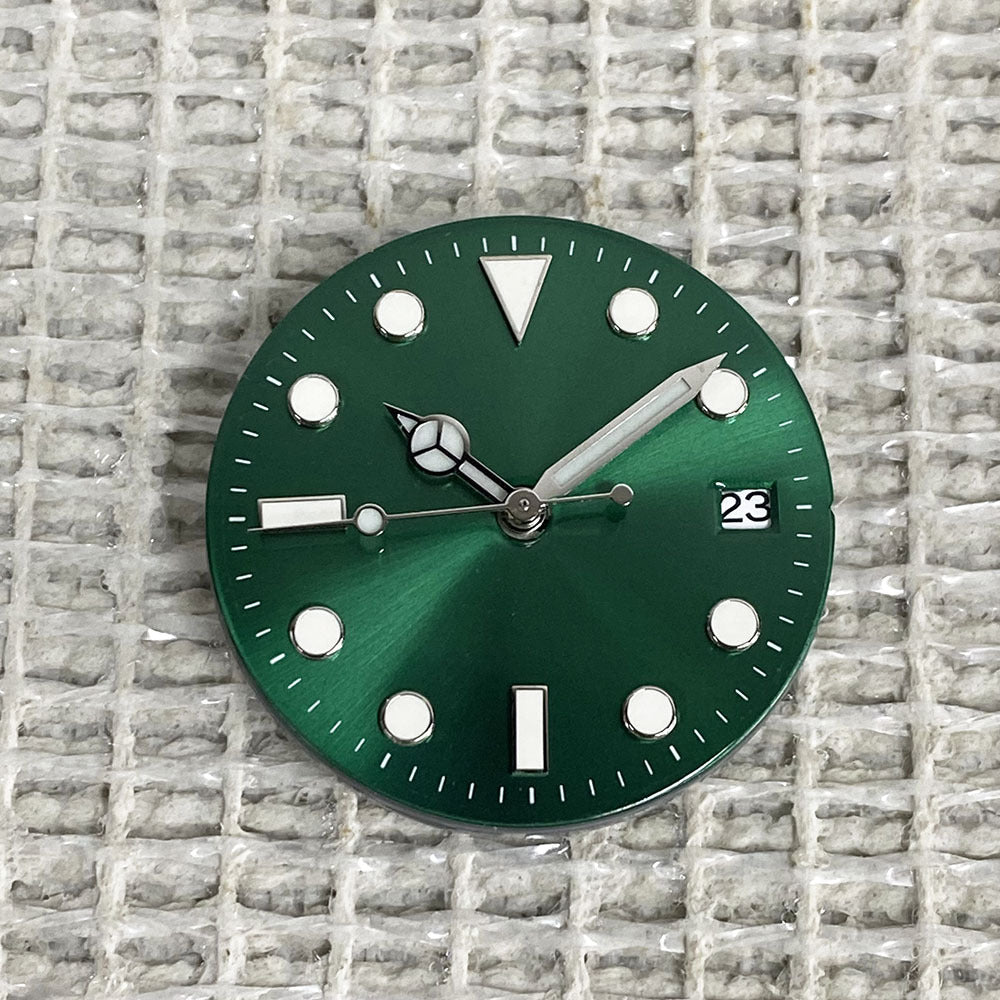 28.5MM unmarked dial literal blue-green luminous suitable for NH36/NH35 movement watch modification accessories