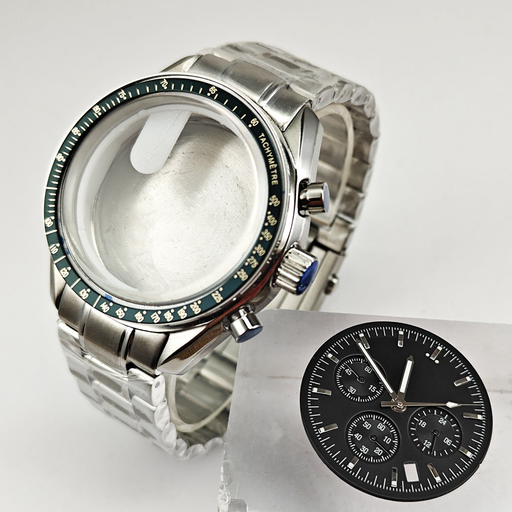 40MM watch accessories multi-function Speedmaster watch stainless steel case strap set is suitable for VK63VK64 movement