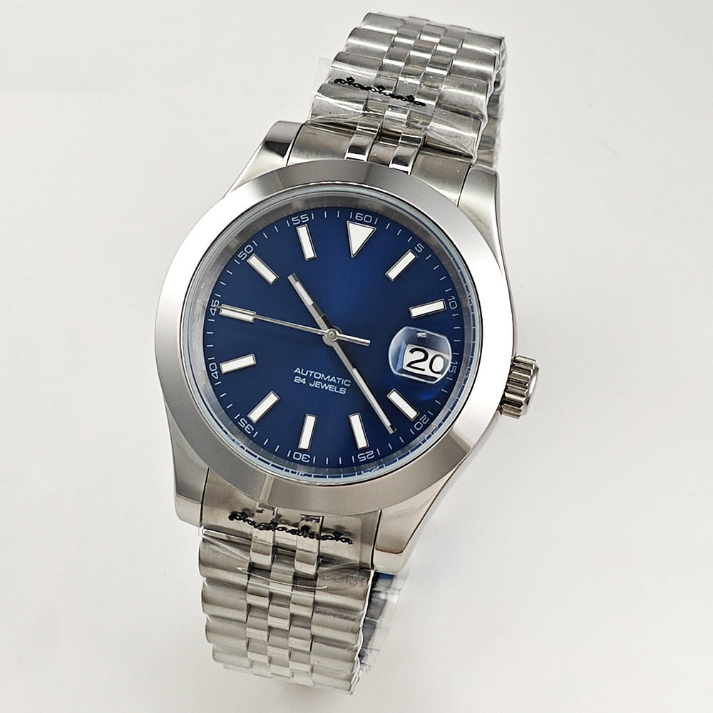 40MM Automatic Mechanical Watch Men's Business Watch Stainless Steel Sapphire Glass Fine Adjustment Strap NH35 Movement