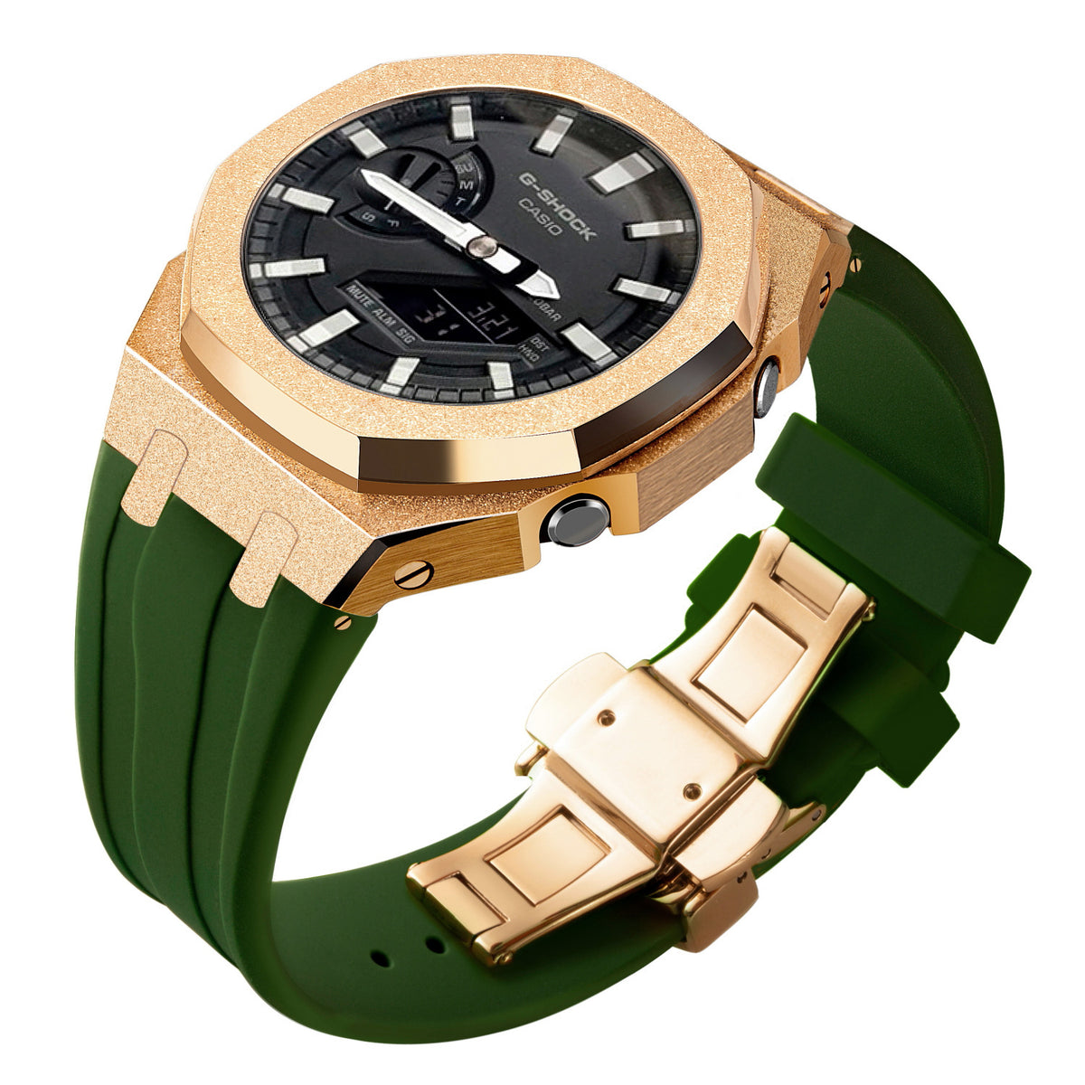Gen4 Mod Kit for Casioak GA2100 GMAS2100 GAB2100 Modification Kit Bezel Emery Frosted Case Rubber Band for GA-2110 Metal Bezel