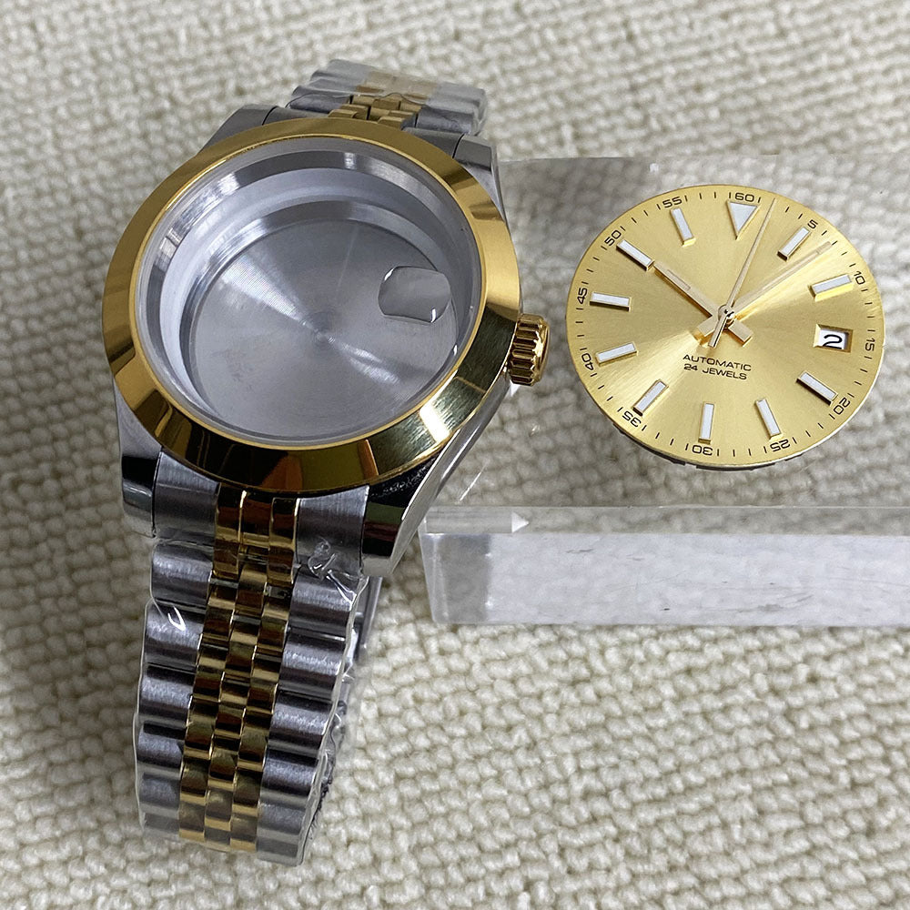 40MM Watch Modification Case Kit Oyster Perpetual Stainless Steel Bevel Case Fits NH35/NH36 Movement