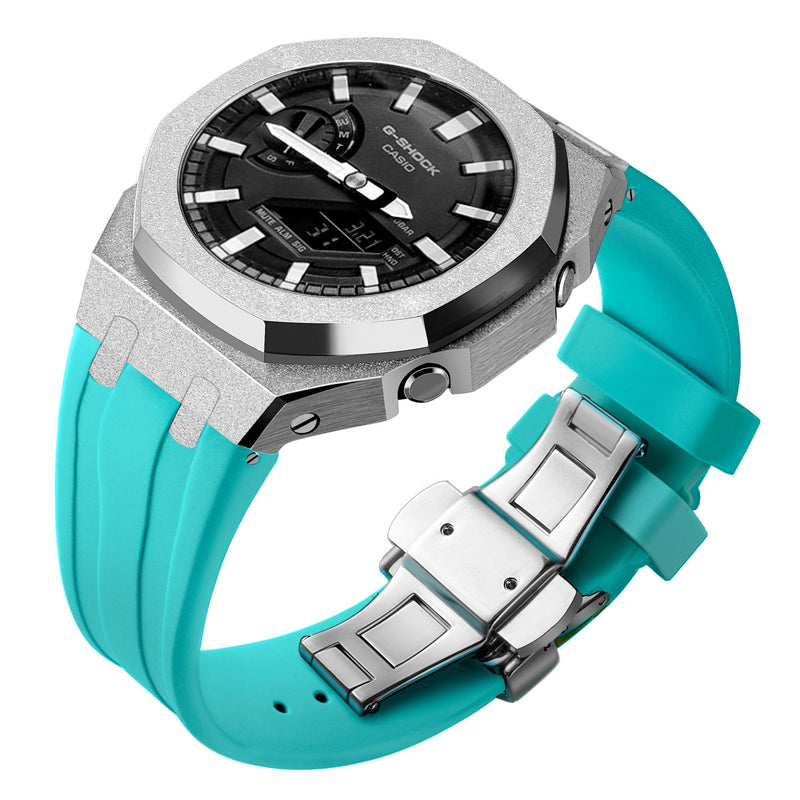 Gen4 Mod Kit for Casioak GA2100 GMAS2100 GAB2100 Modification Kit Bezel Emery Frosted Case Rubber Band for GA-2110 Metal Bezel