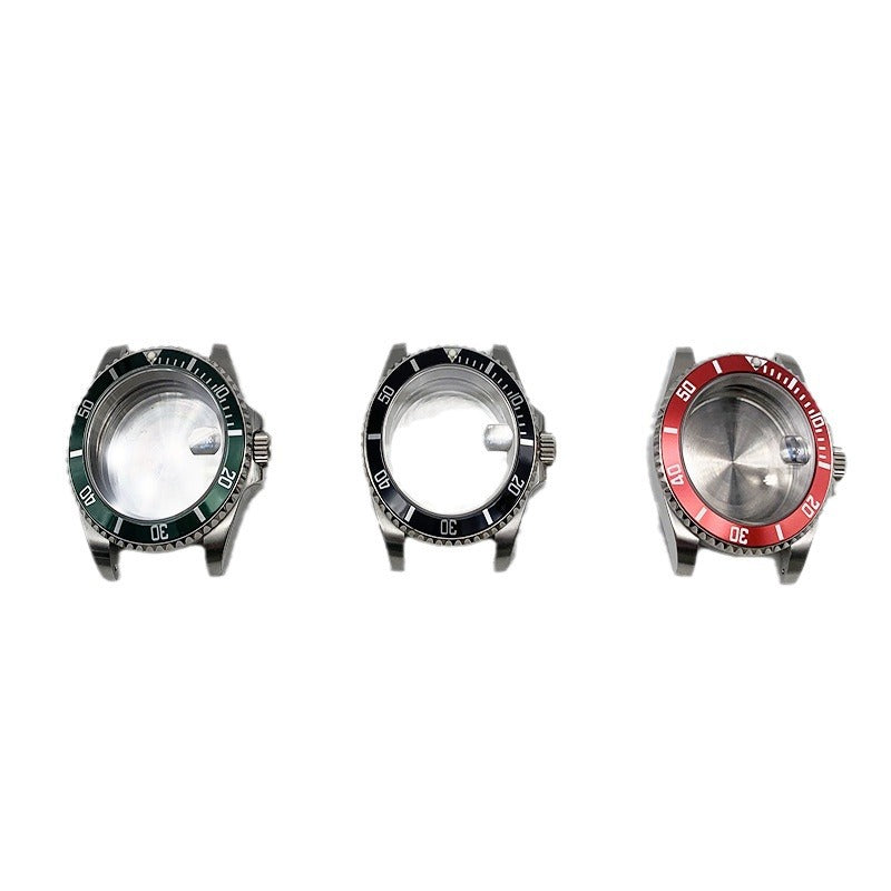 SUB watch case substitute black and green water ghost stainless steel case mechanical watch assembly accessories 2813/8215 movement