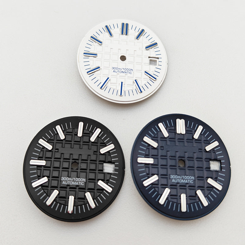 Farmhouse Oak offshore watch scale dial inner shadow ring silver bar needle green luminous watch modification accessories