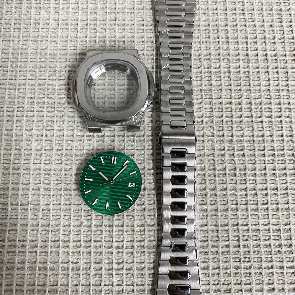 Alternative Patek Nautilus Square Sports Machinery Stainless Steel Case Strap Dial Accessories Set Suitable for NH35 Machine