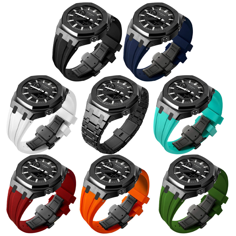 Premium Stainless Steel Case + Silicone Strap AP Mod Kit for Casioak GA2100/2110