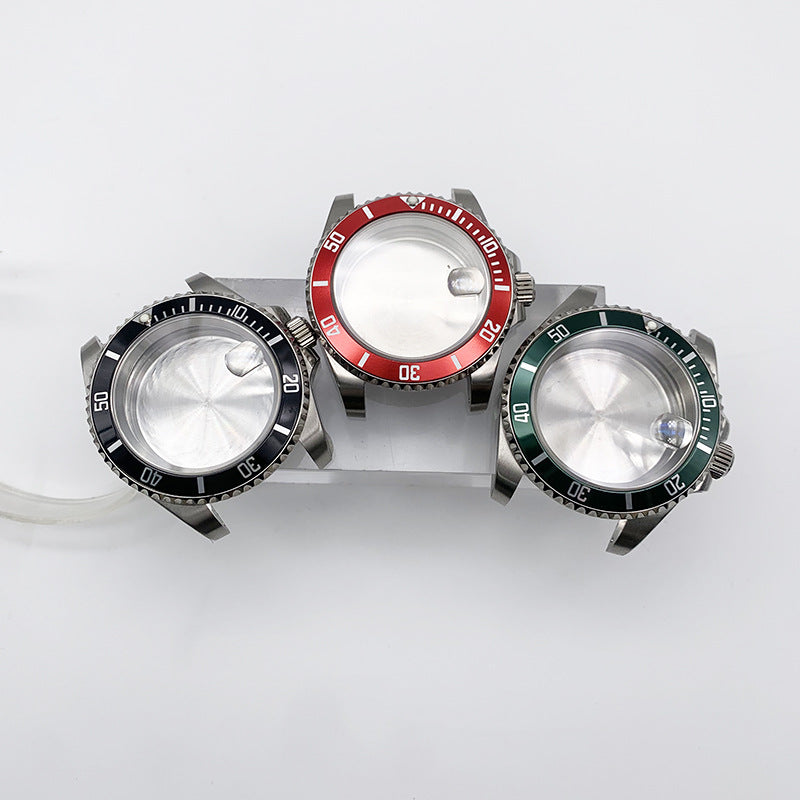 SUB watch case substitute black and green water ghost stainless steel case mechanical watch assembly accessories 2813/8215 movement