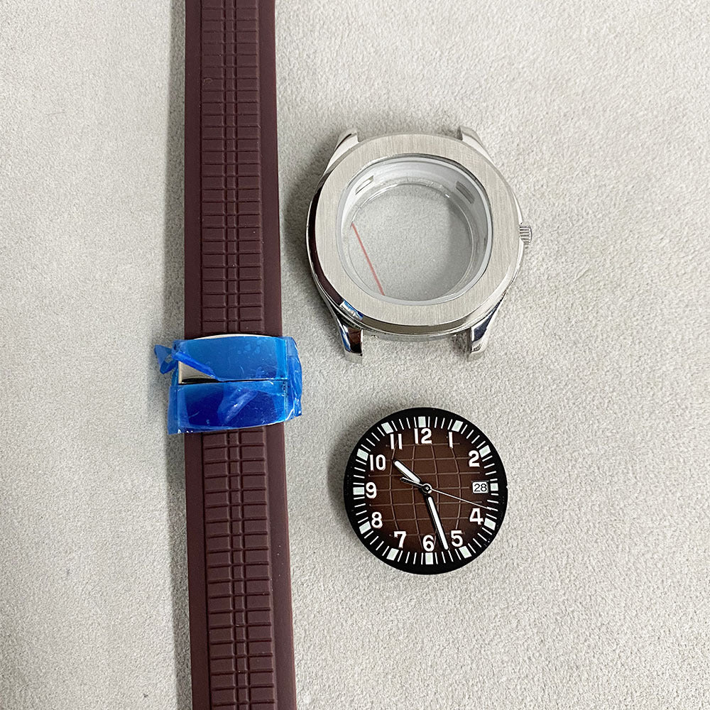 Watch modification accessories 42MM stainless steel case + literal + hands + rubber tape suitable for NH35/NH36 movement