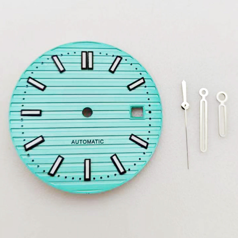 Watch Dial 30.5MM Sun Pattern Dial Word Noodle Nail Green Luminous Modified Accessories 2813/8215 Movement