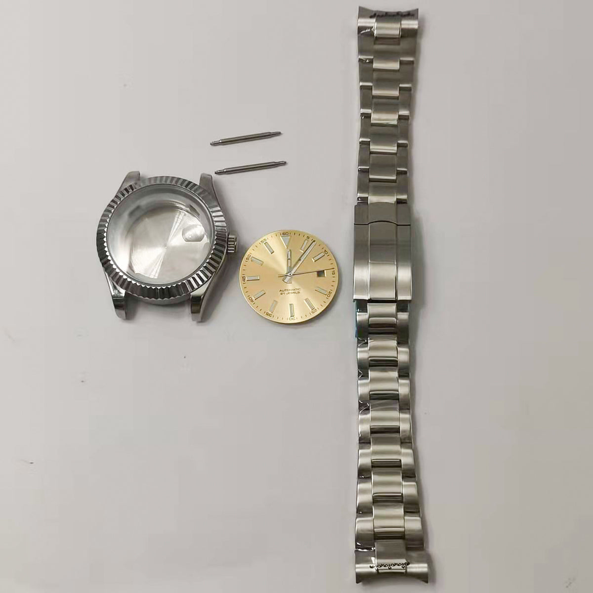 Alternative Classic Log Style 40MM Explorer Retro Mechanical Watch Case Strap Dial Pin Accessories Set