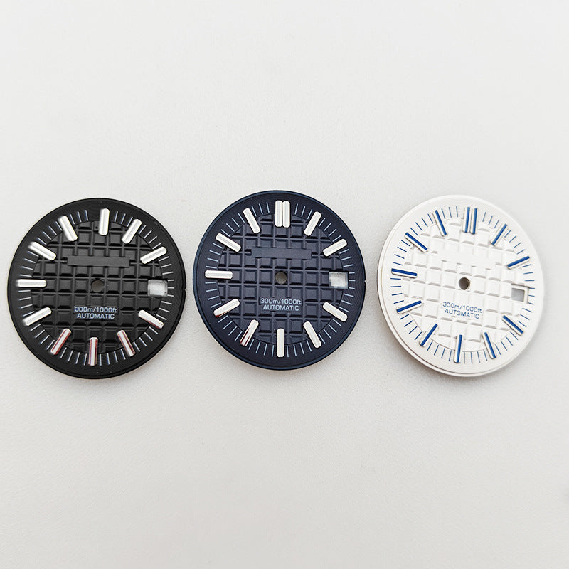 Farmhouse Oak offshore watch scale dial inner shadow ring silver bar needle green luminous watch modification accessories