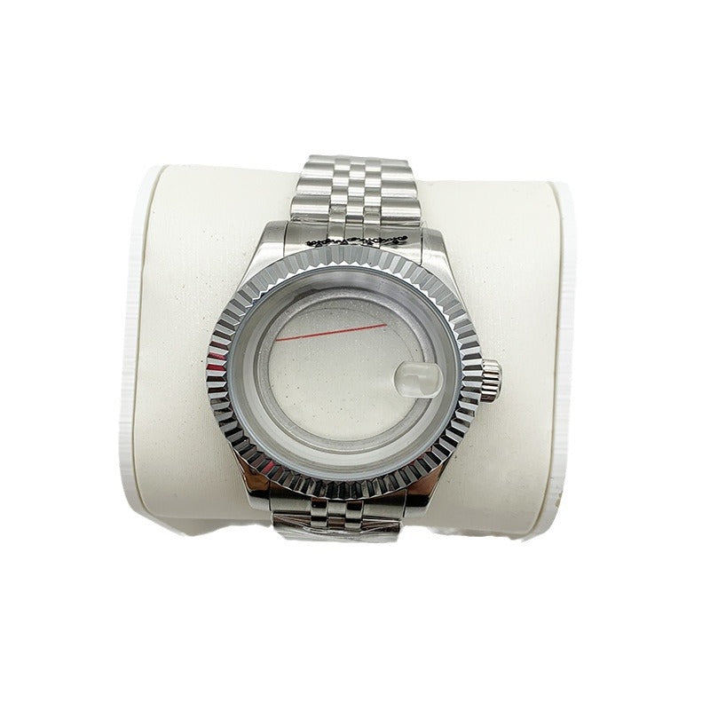 Alternative log style tooth ring stainless steel mechanical watch case three five baht strap accessories set is suitable for 2813 machines