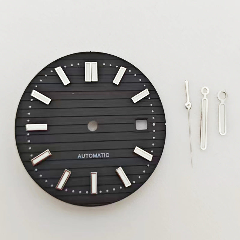 Watch Dial 30.5MM Sun Pattern Dial Word Noodle Nail Green Luminous Modified Accessories 2813/8215 Movement