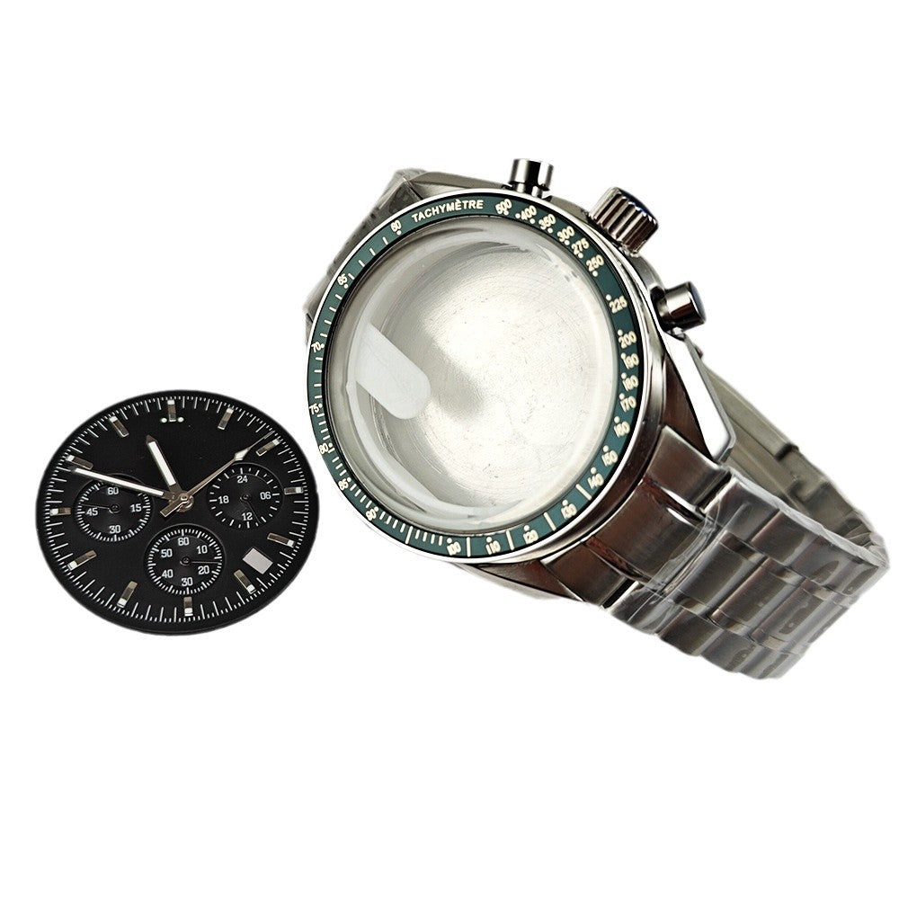 40MM watch accessories multi-function Speedmaster watch stainless steel case strap set is suitable for VK63VK64 movement