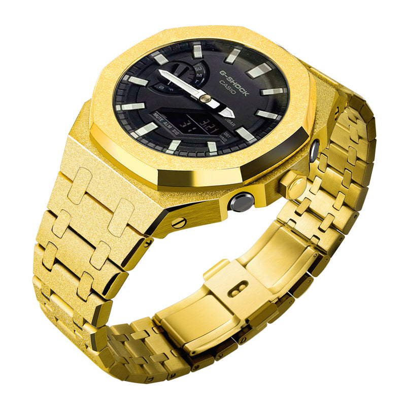 Gen4 Mod Kit for Casioak GA2100 GMAS2100 GAB2100 Modification Kit Bezel Emery Frosted Case Rubber Band for GA-2110 Metal Bezel