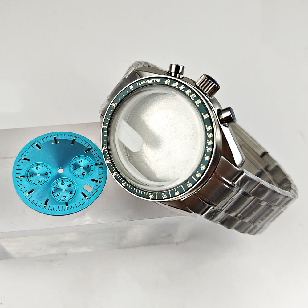 40MM watch accessories multi-function Speedmaster watch stainless steel case strap set is suitable for VK63VK64 movement