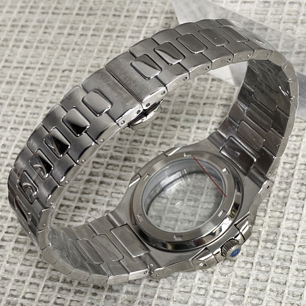 Nautilus Stainless Steel Case Electroplated Case Butterfly Buckle/Original Buckle Strap, suitable for NH35/NH36 movement