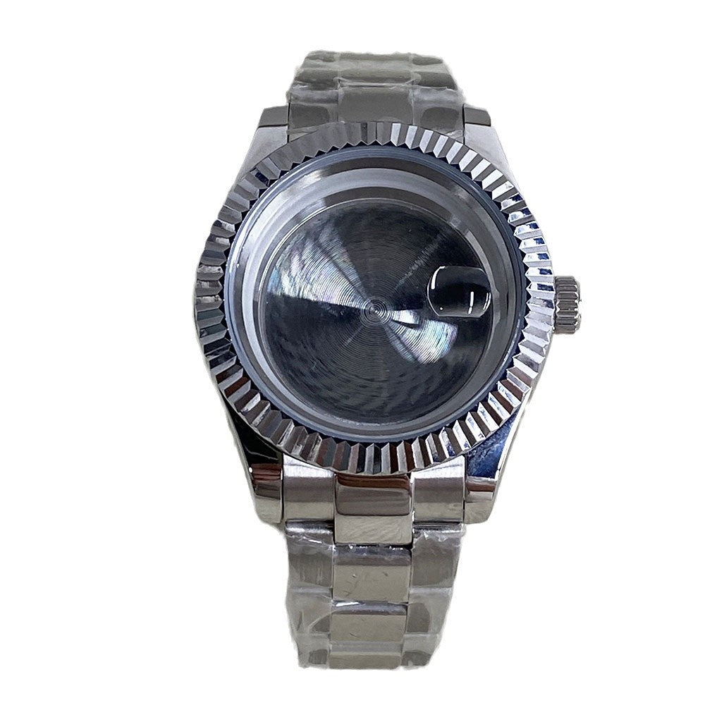 NH35 case dog tooth ring log 40mm transparent bottom sheet full set of Sapphire glass fitting NH36 movement